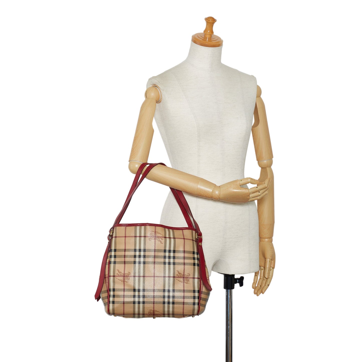 Beige Burberry Haymarket Check Canterbury Tote Bag