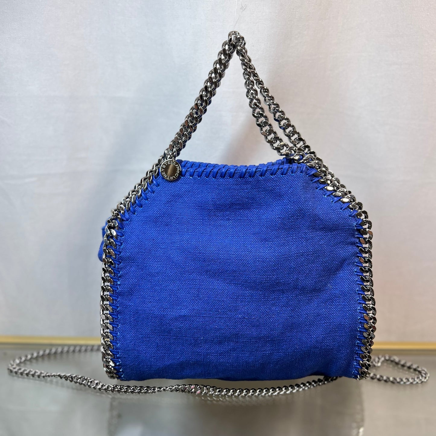 STELLA MCCARTNEY Falabella Mini Blue Canvas Crossbody