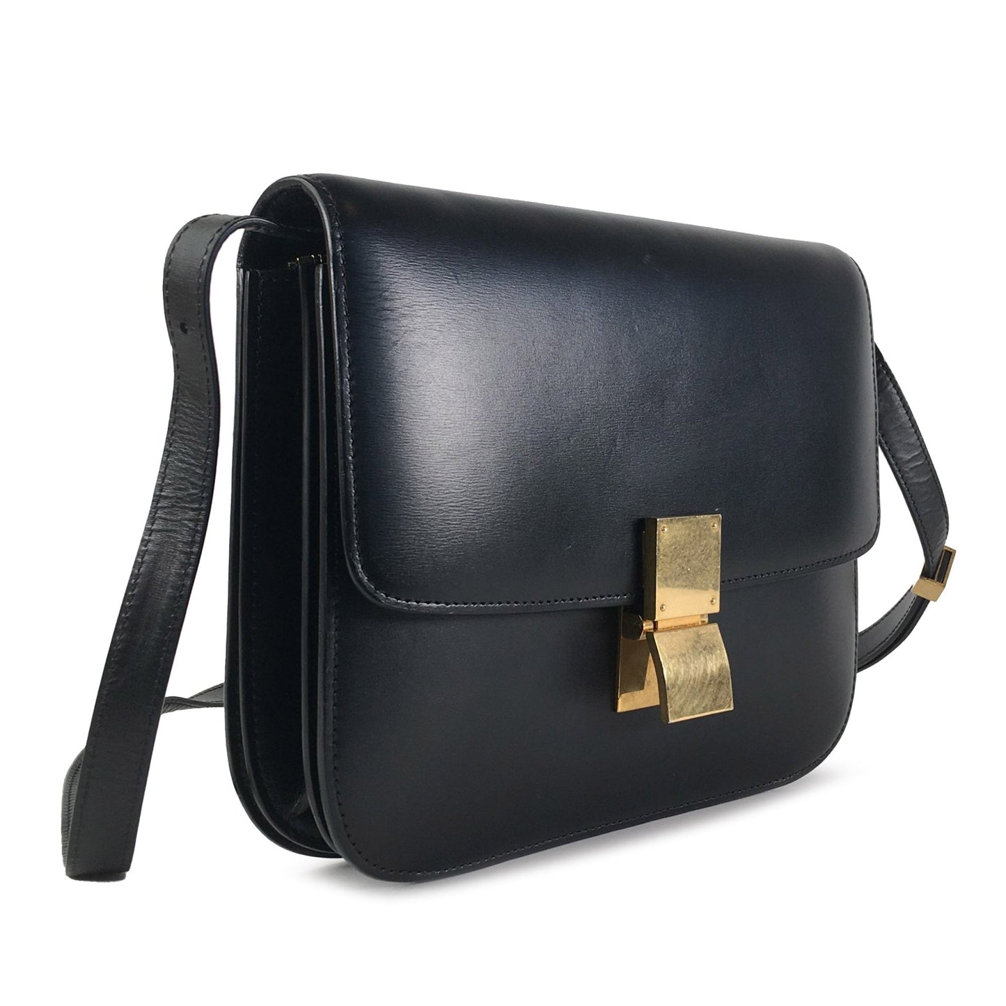 Celine Classic Box Medium Black Calfskin