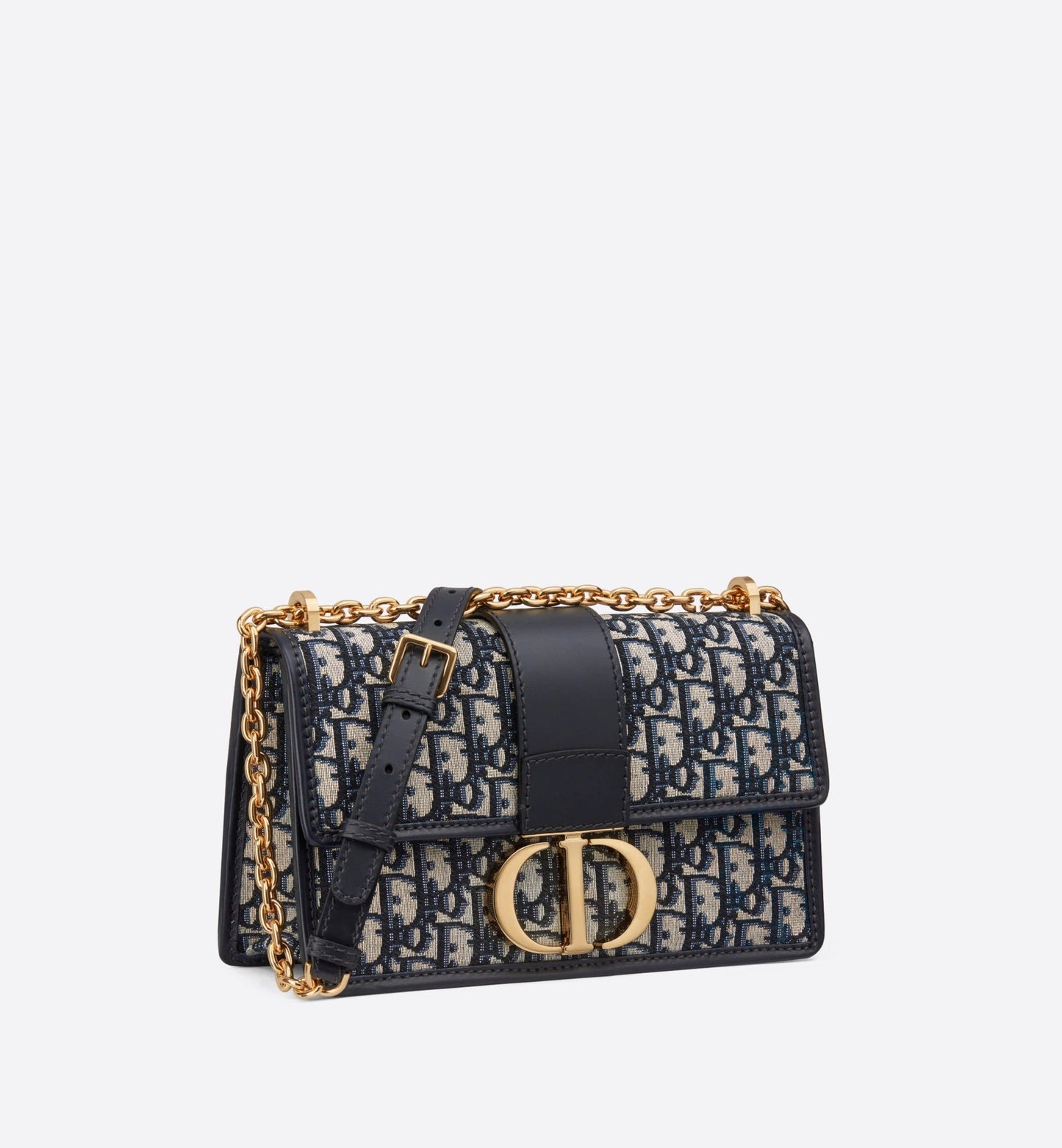 C.DIOR 30 MONTAIGNE CHAIN BAG Blue Dior Oblique Jacquard