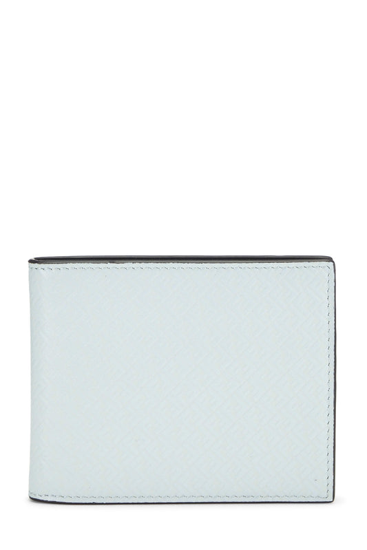 Fendi,  Blue Zucchino Leather Bifold Wallet, Blue