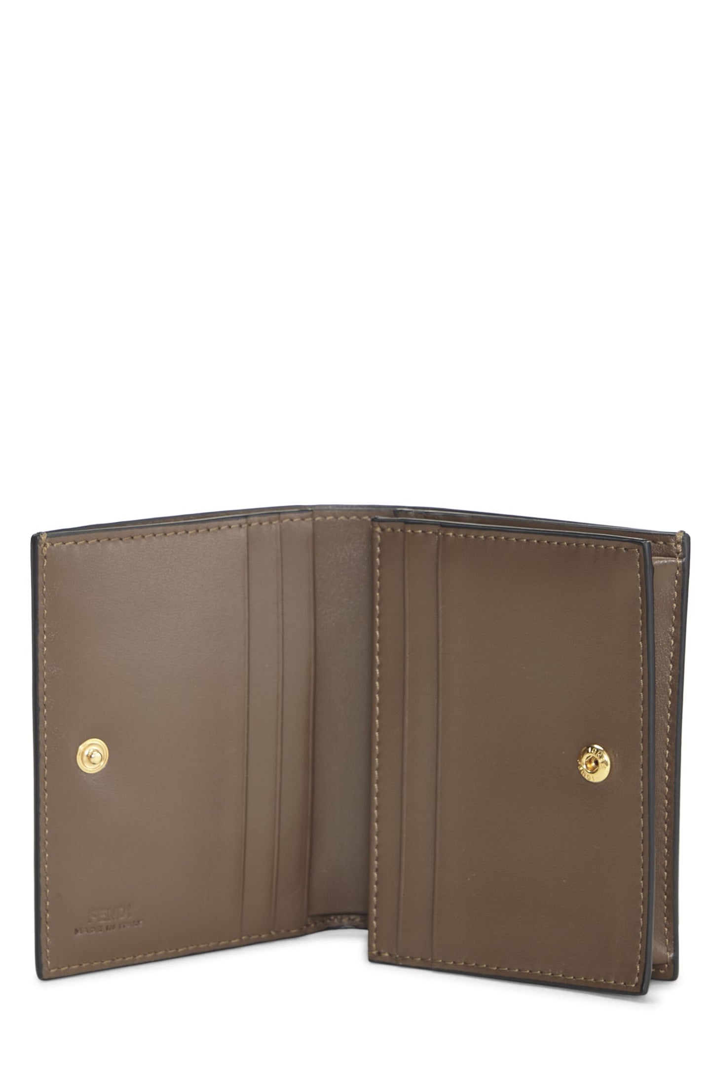 Fendi,  Brown Embossed Leather 'F is Fendi' Compact Wallet, Brown