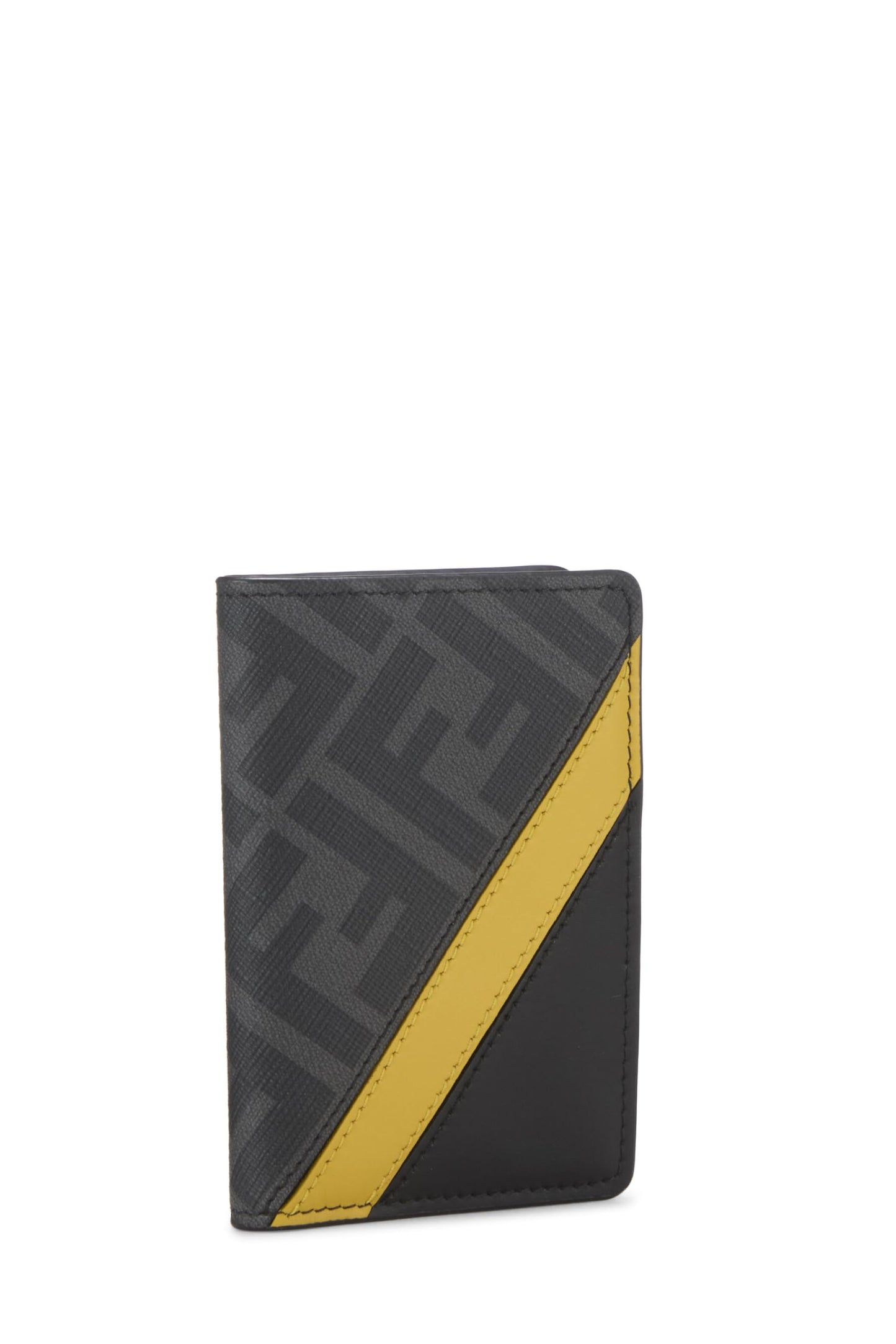 Fendi,  Black Zucca Coated Canvas Card Case, Black