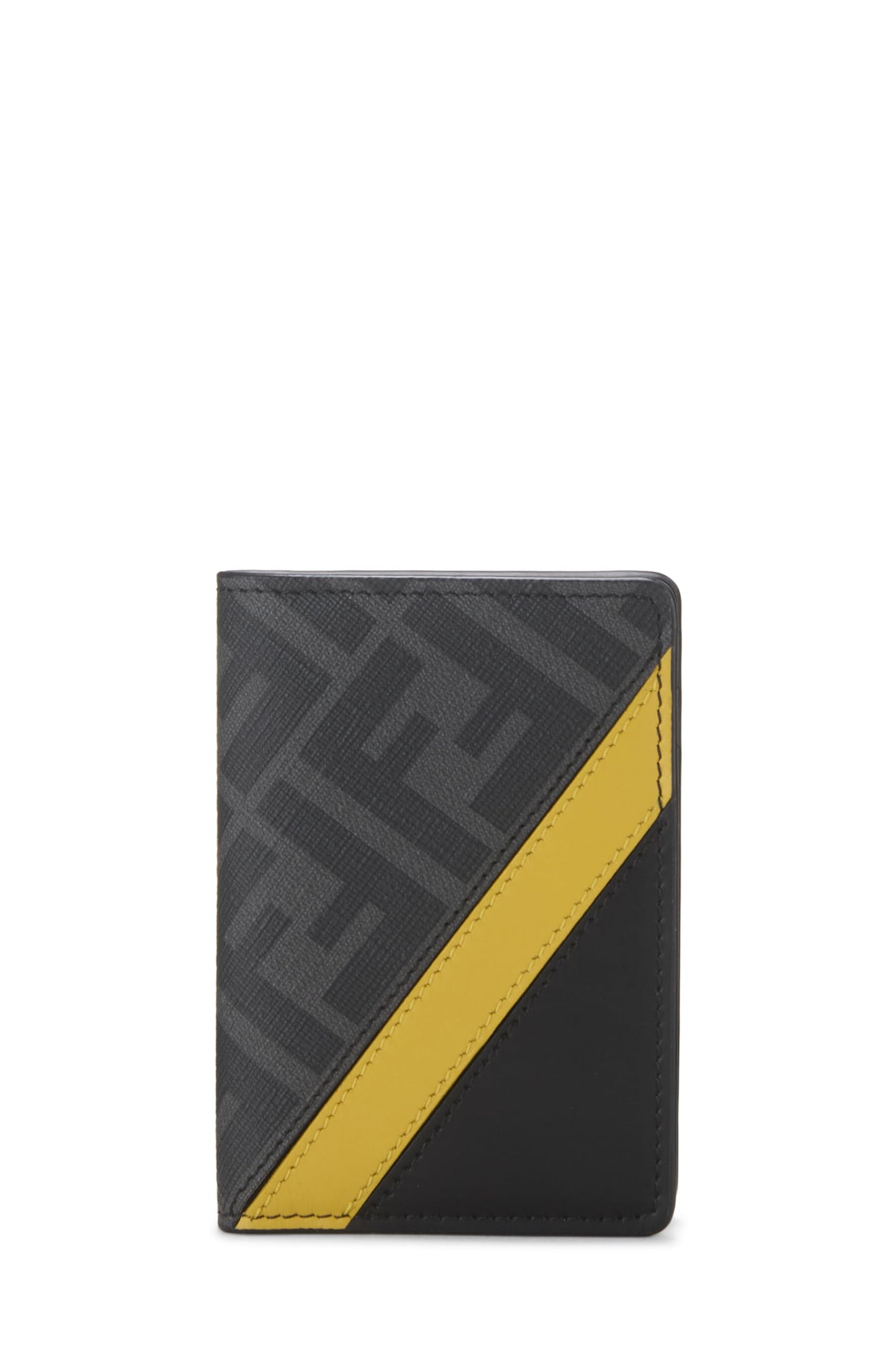 Fendi,  Black Zucca Coated Canvas Card Case, Black