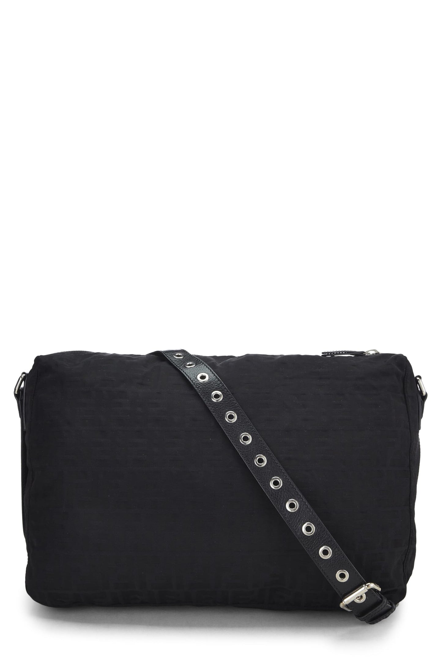 Fendi,  Black Zucca Canvas Messenger Bag, Black