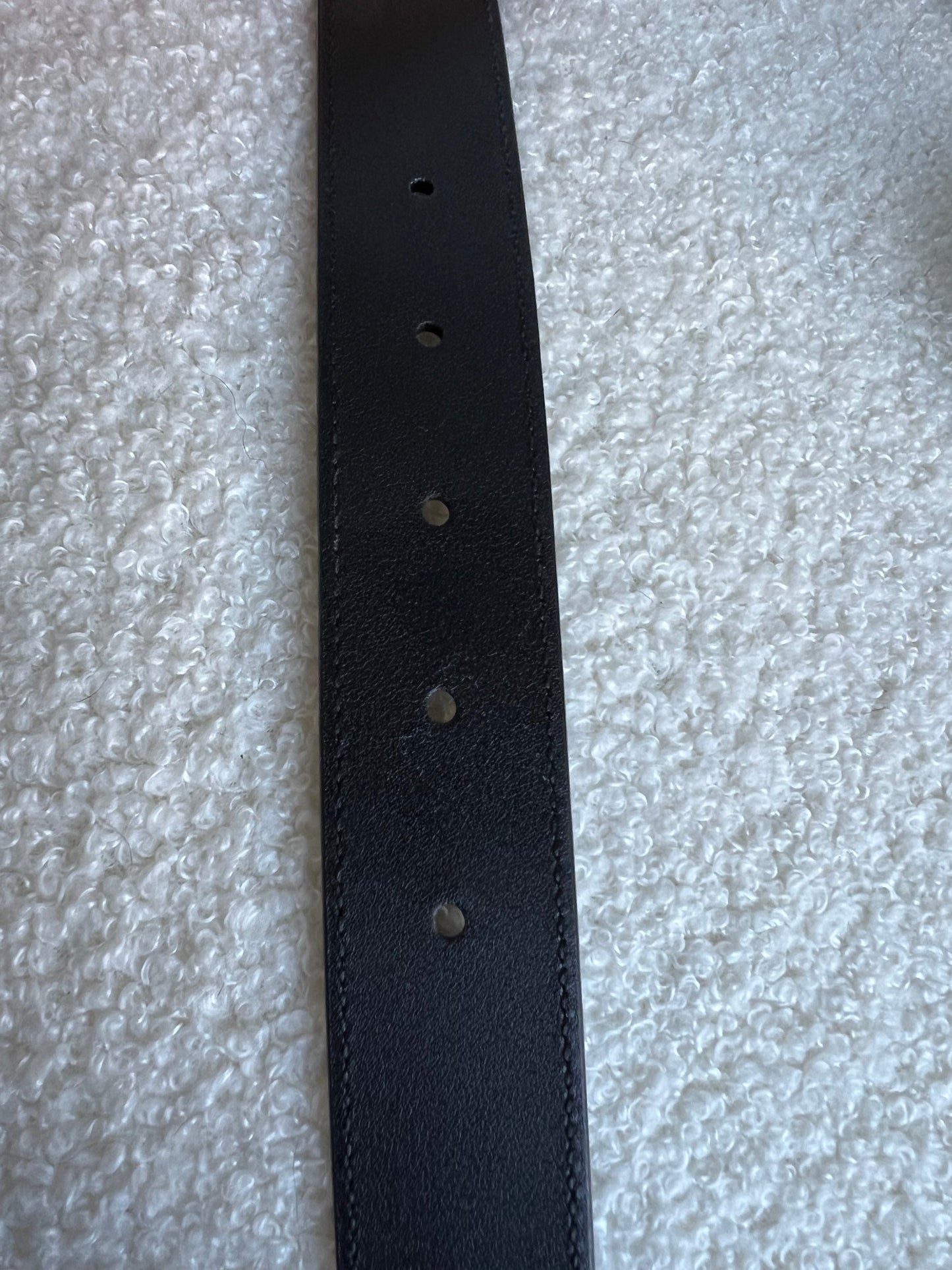 Gucci GG Marmont Black Leather Belt with Shiny Buckle (£360)