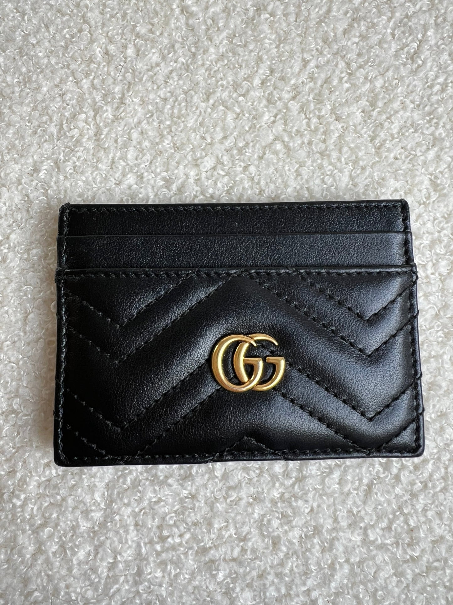 GG Black Marmont Matelassé Card Holder (RRP £235)