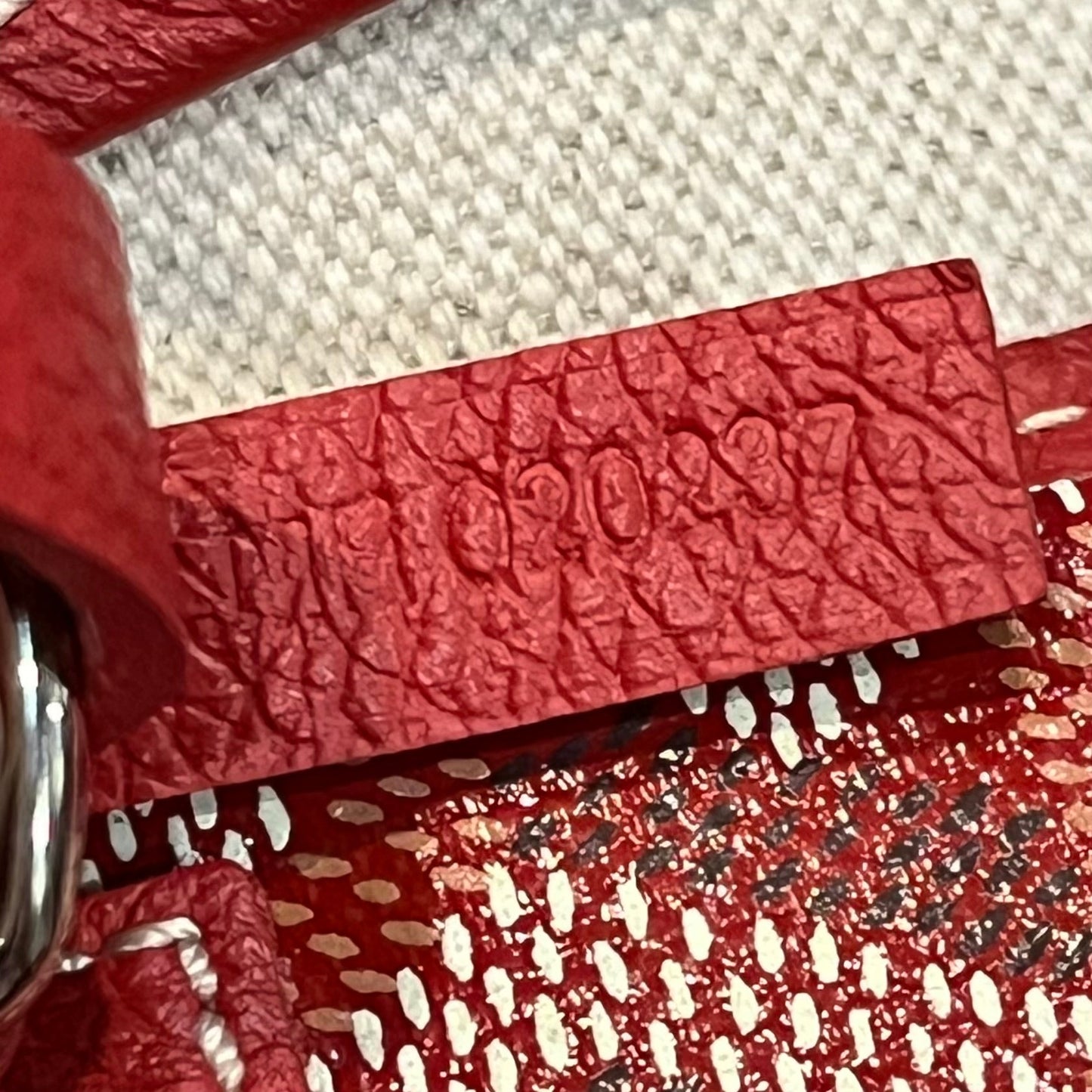 GOYARD Red Chevroches Calfskin & Goyardine Canvas St.Louis PM Tote TS