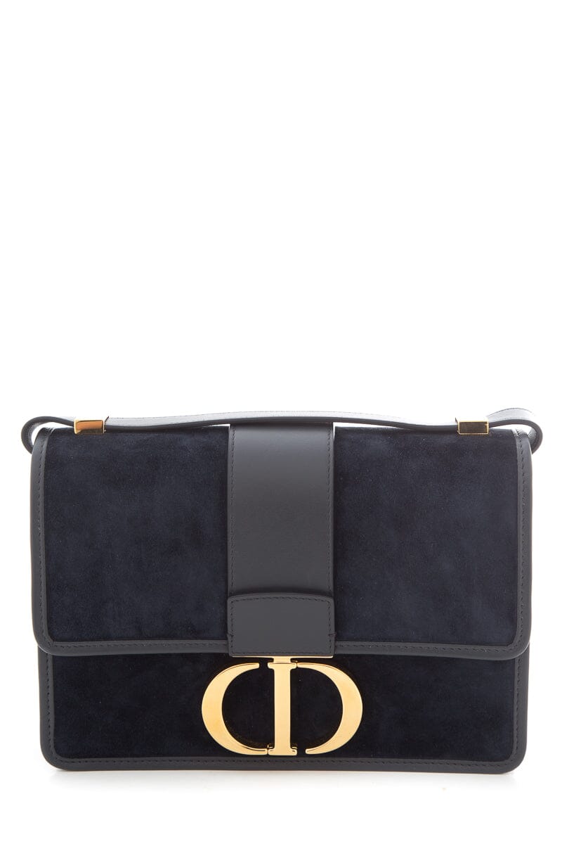 Dior 30 Montaigne Flap Bag in Navy Suede