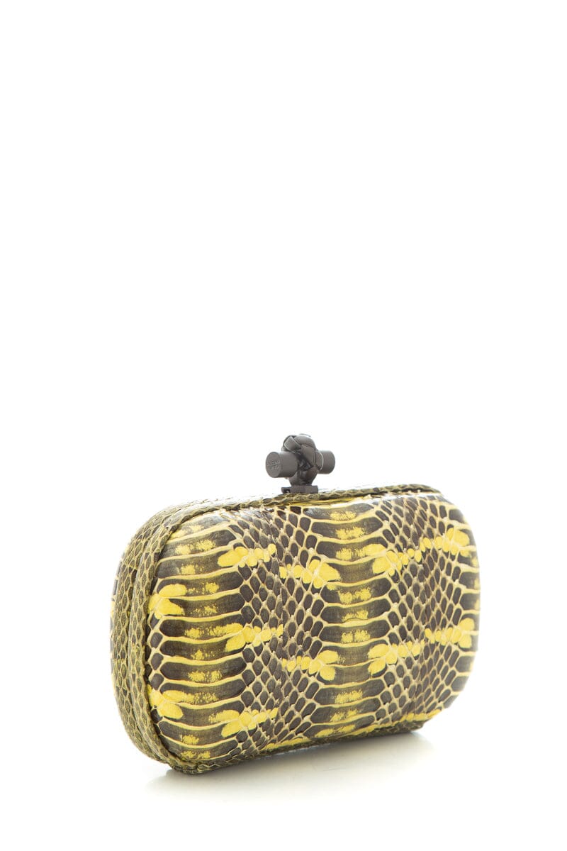 Bottega Veneta Yellow Python "the Knot" Clutch