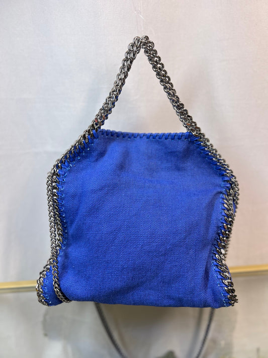 STELLA MCCARTNEY Falabella Mini Blue Canvas Crossbody