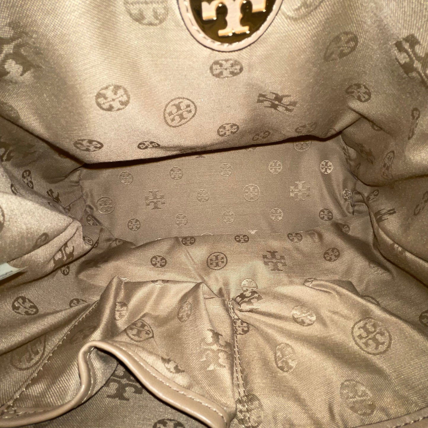 TORY BURCH Tan Hobo Snap Lock Shoulder Bag