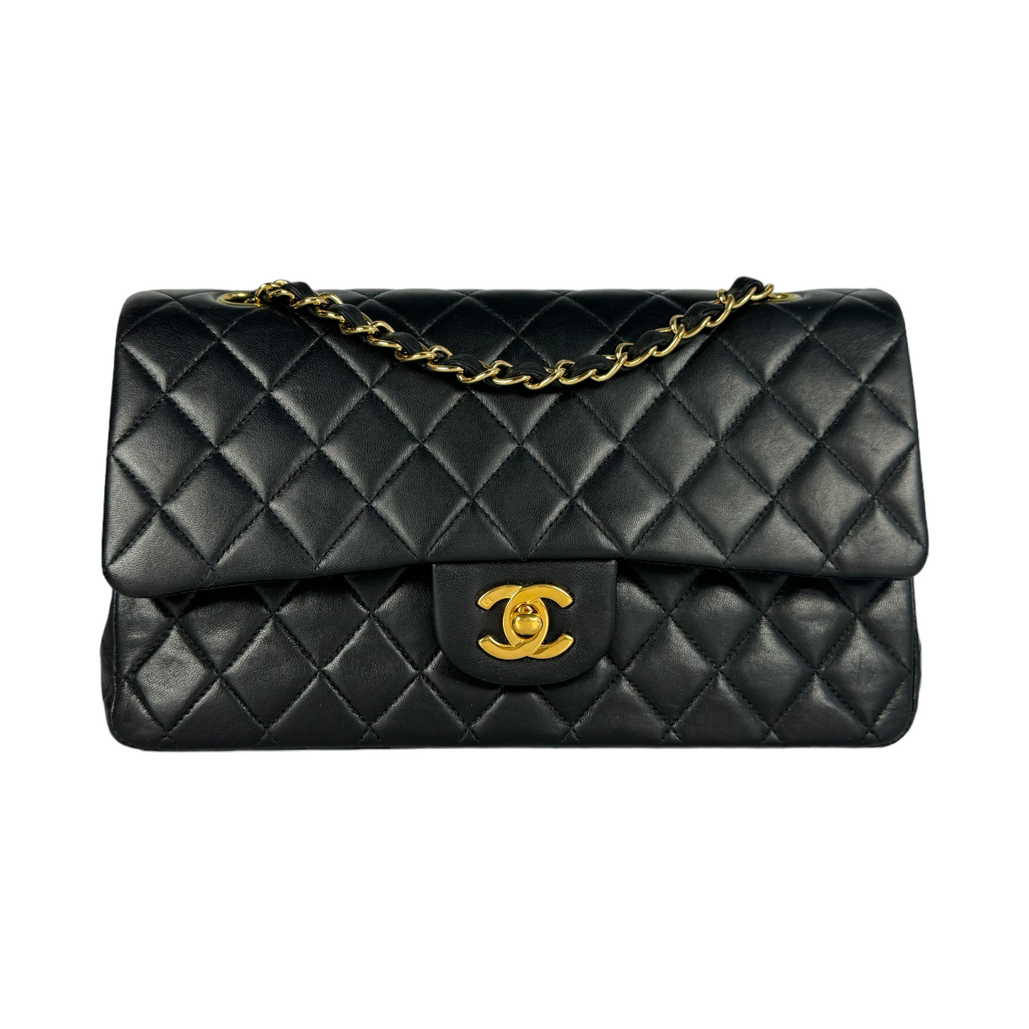 Chanel Classic Double Flap Medium Black Lambskin Gold