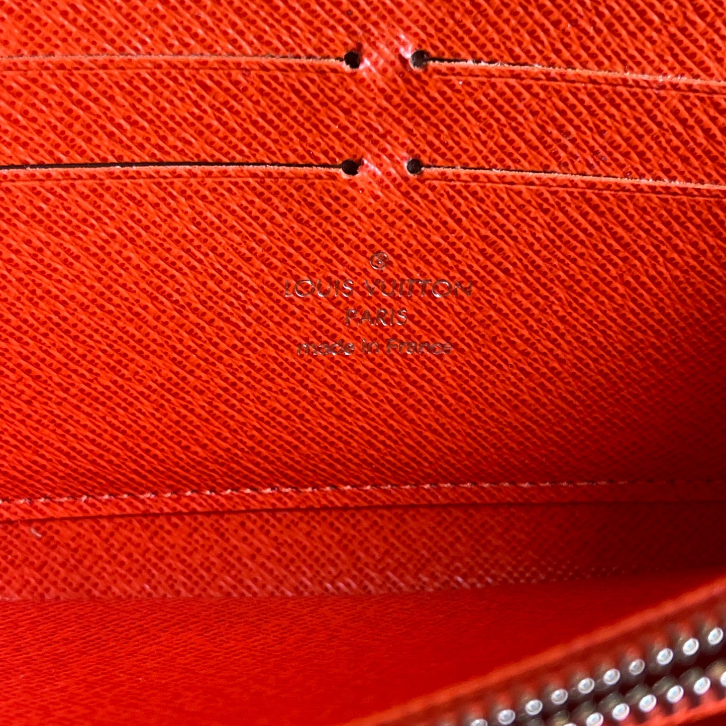 LOUIS VUITTON Orange Epi Leather Zippy Wallet