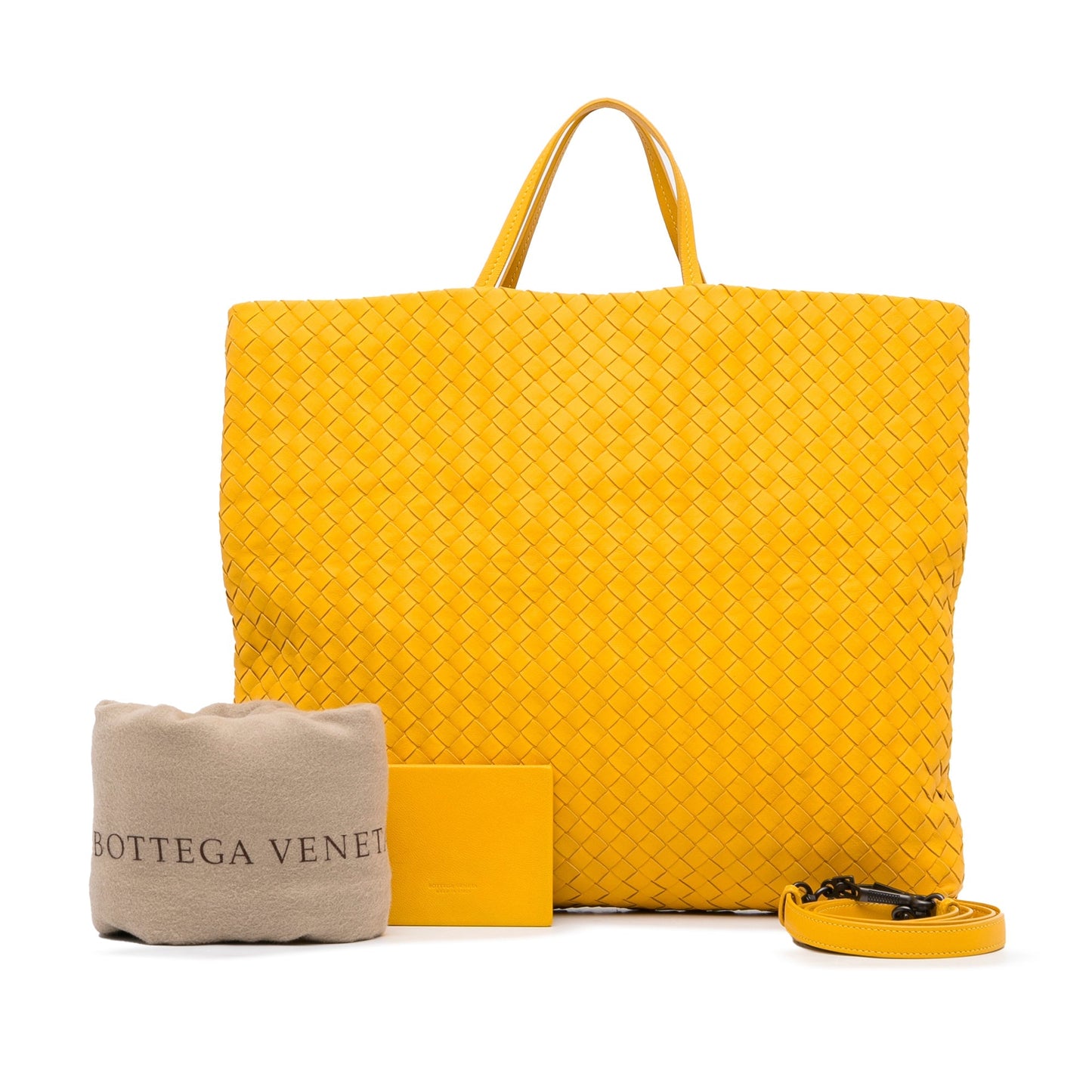 Yellow Bottega Veneta Intrecciato Nappa Tote Bag Satchel