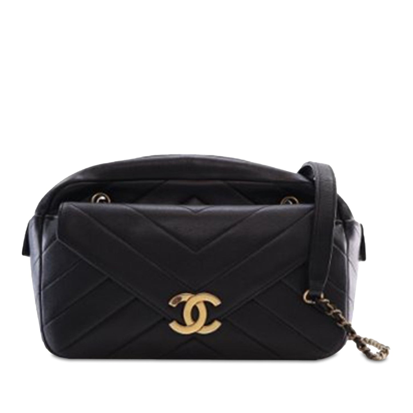 Chanel Coco Envelope Camera Bag Medium Black Lambskin Gold