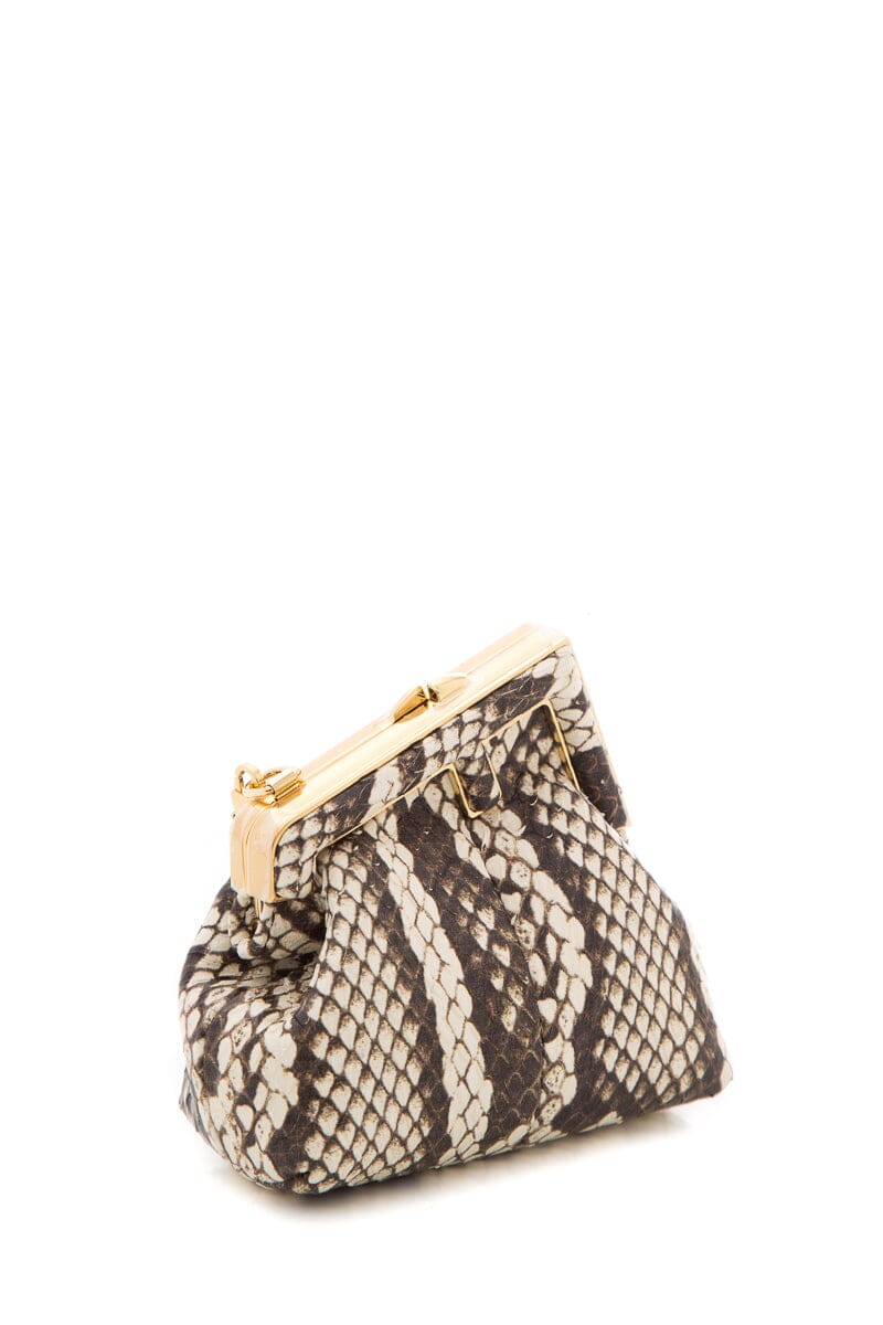 Fendi Python Mini Charm Pouchette NWT