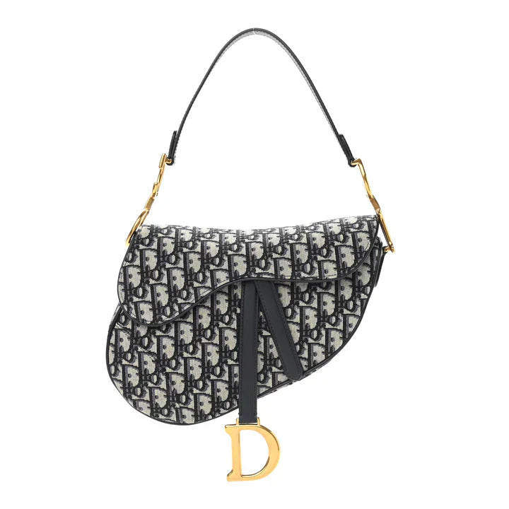 CD SADDLE BAG Blue Dior Oblique Jacquard