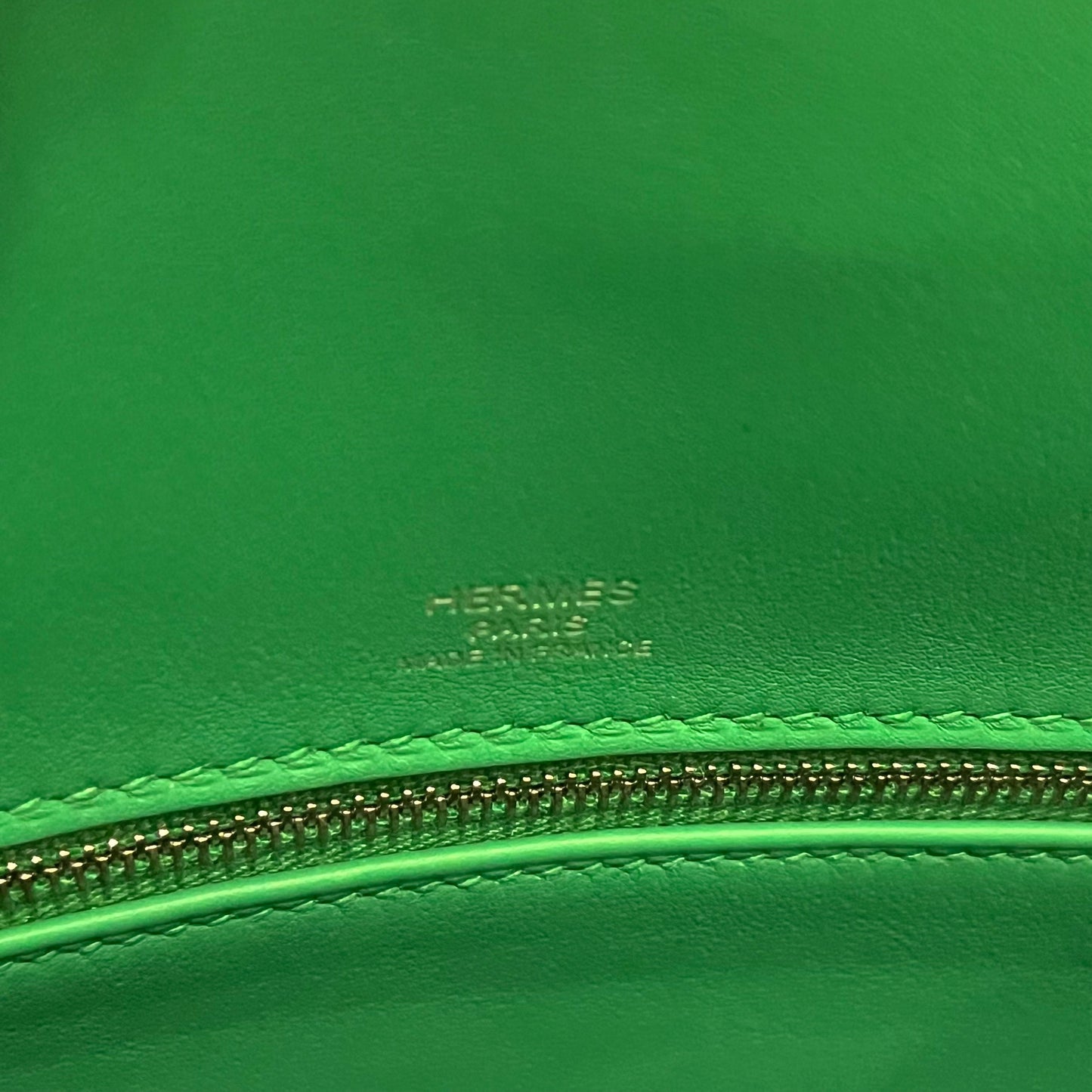 HERMES Menthe Quadrille Canvas and Swift with Palladium Hardware Kelly 28