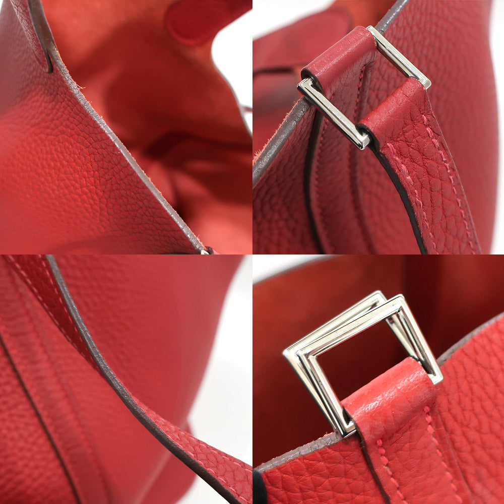 Hermes Handbag Picotin Lock Picotin Lock MM 22 Rouge/SV G   Clemence  O  2011 Manufactured  Women Only Key/Cadena