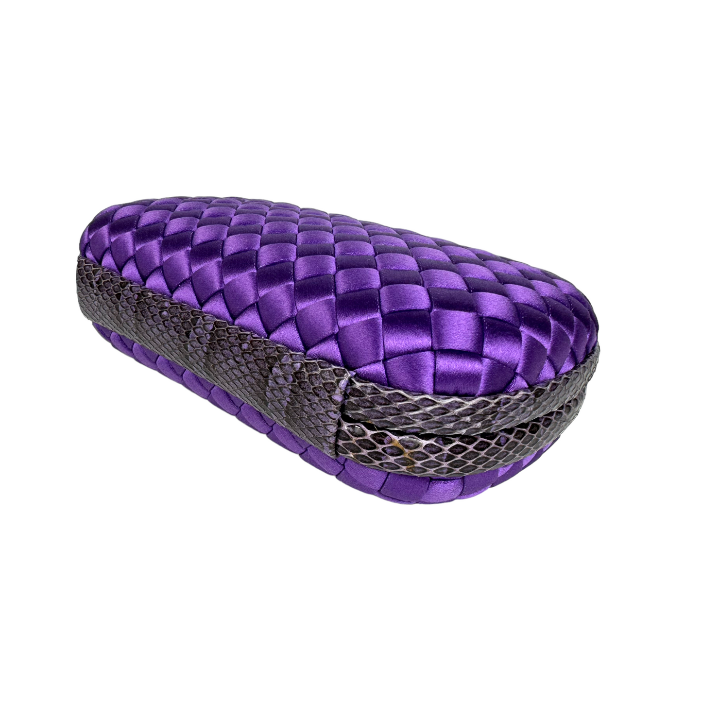 Bottega Veneta Knot Clutch Purple Satin