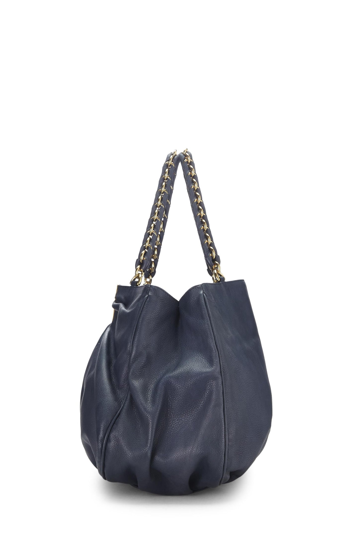 Fendi,  Blue Leather Mia Large, Blue