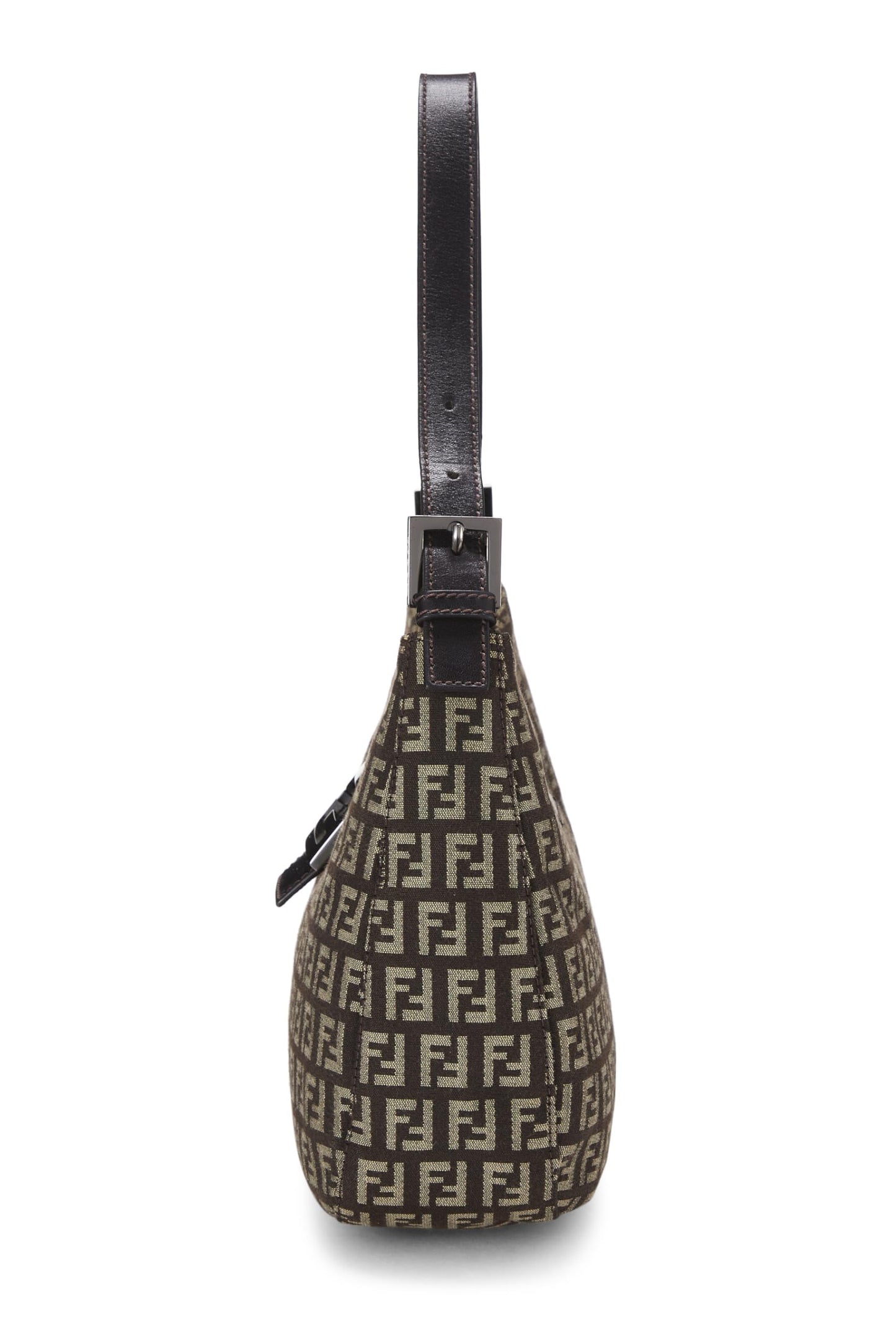 Fendi,  Brown Zucchino Canvas Shoulder Bag, Brown