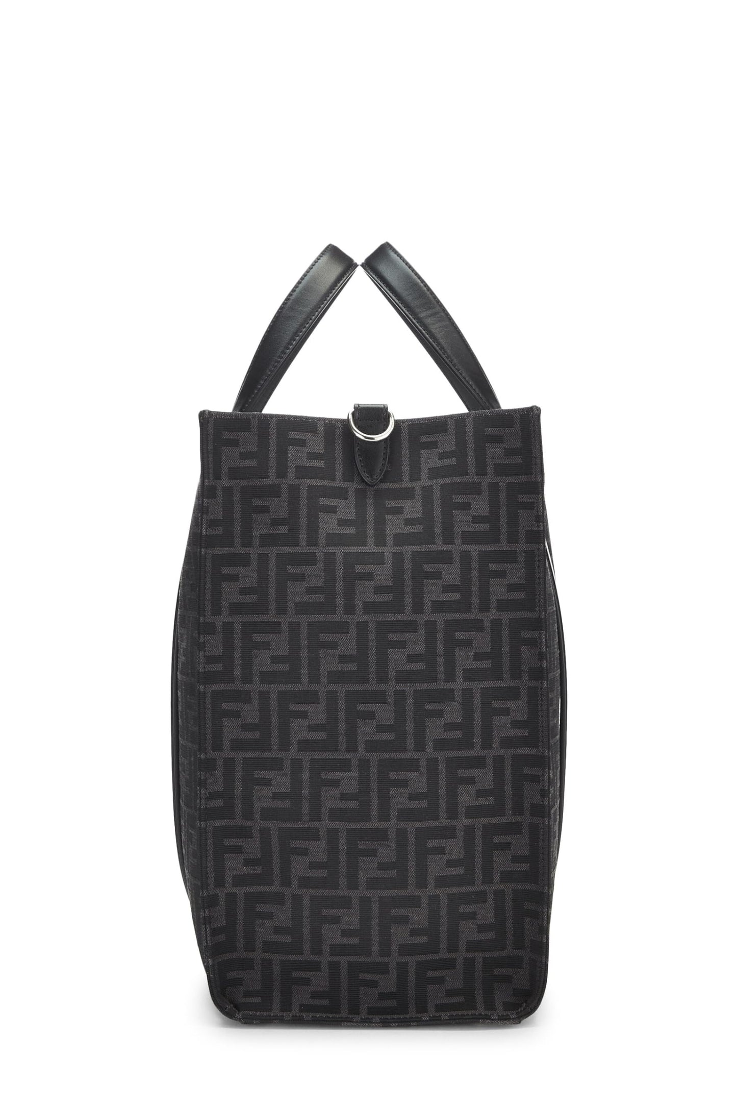 Fendi,  Black Zucca Canvas Shopping Tote, Black