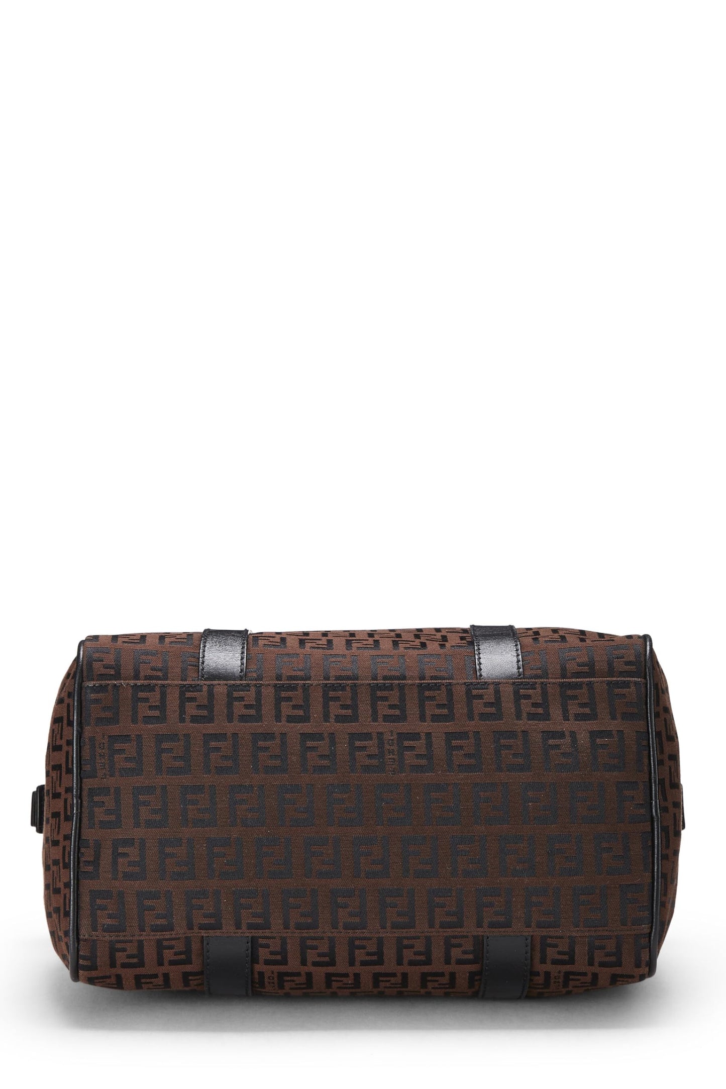 Fendi,  Brown & Black Zucchino Canvas Boston Bag Mini, Brown