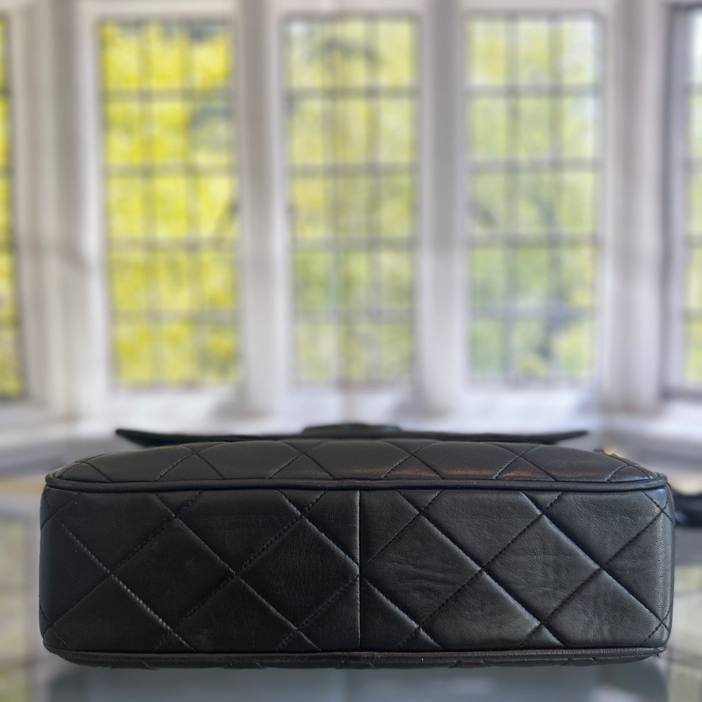 CHANEL Matelasse Shoulder Bag Black Lambskin