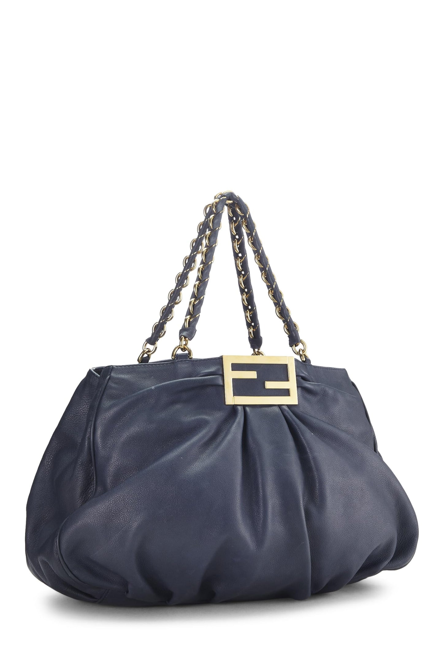 Fendi,  Blue Leather Mia Large, Blue