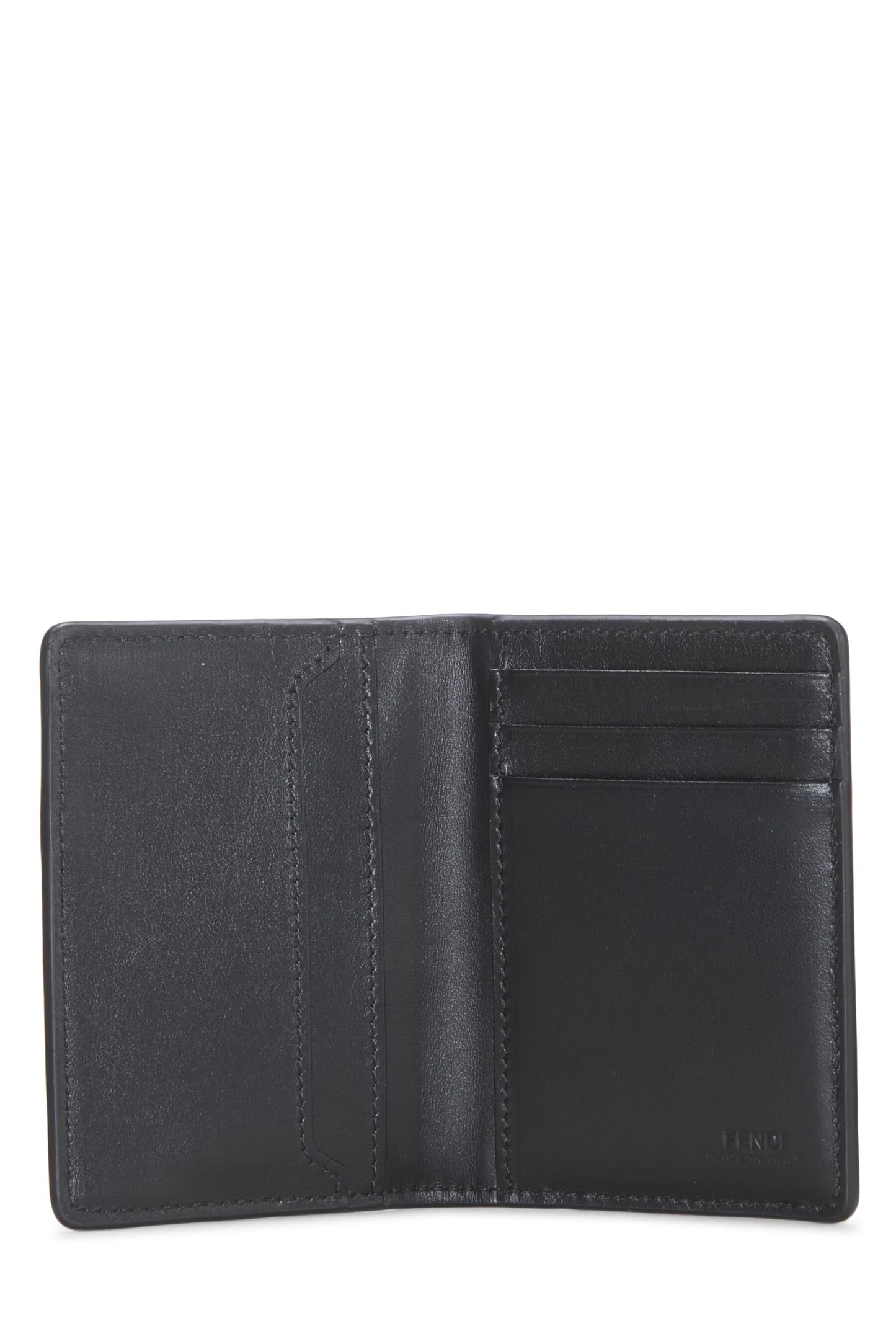 Fendi,  Black Zucca Coated Canvas Card Case, Black