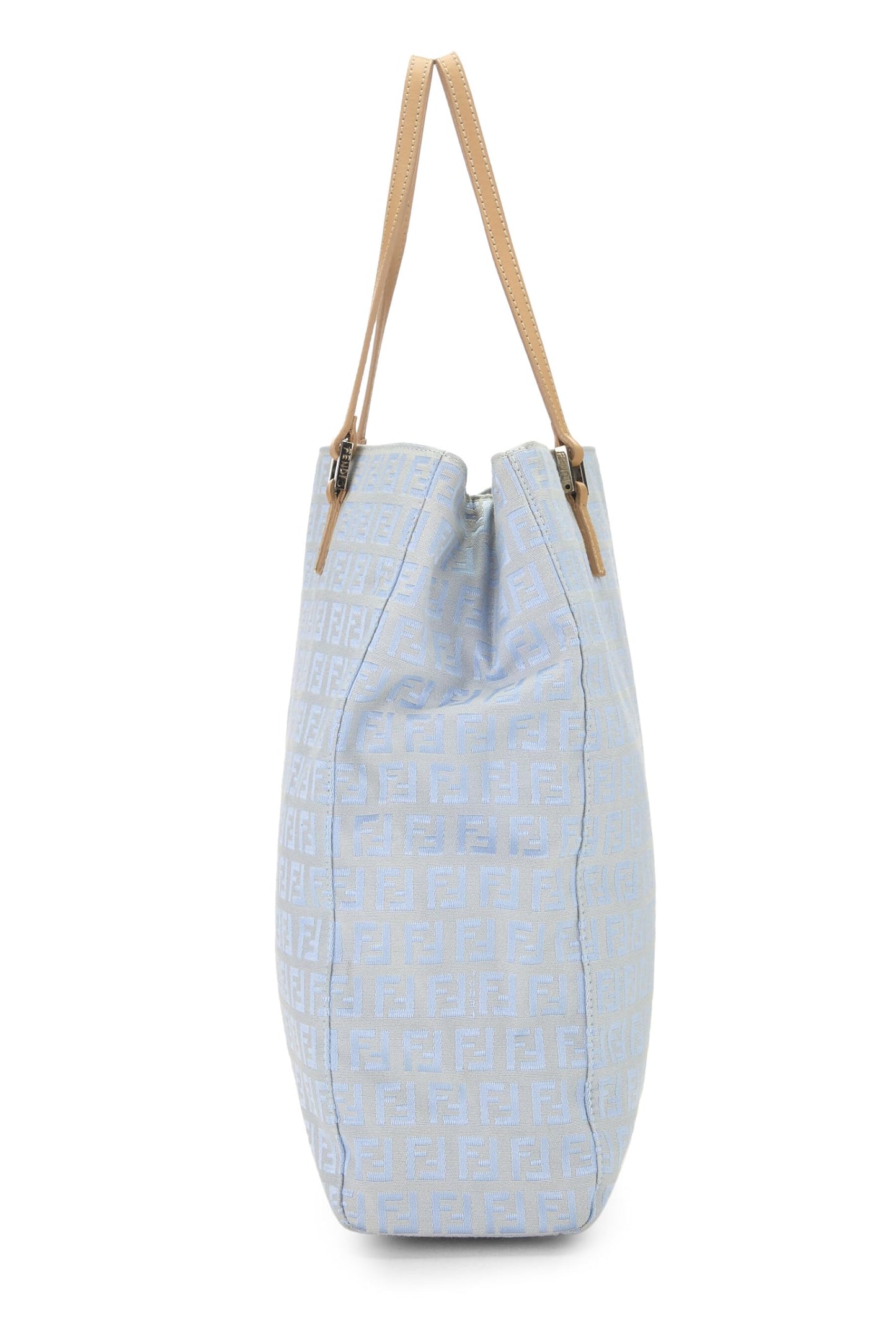 Fendi,  Blue Zucchino Canvas Vertical Tote Small, Blue