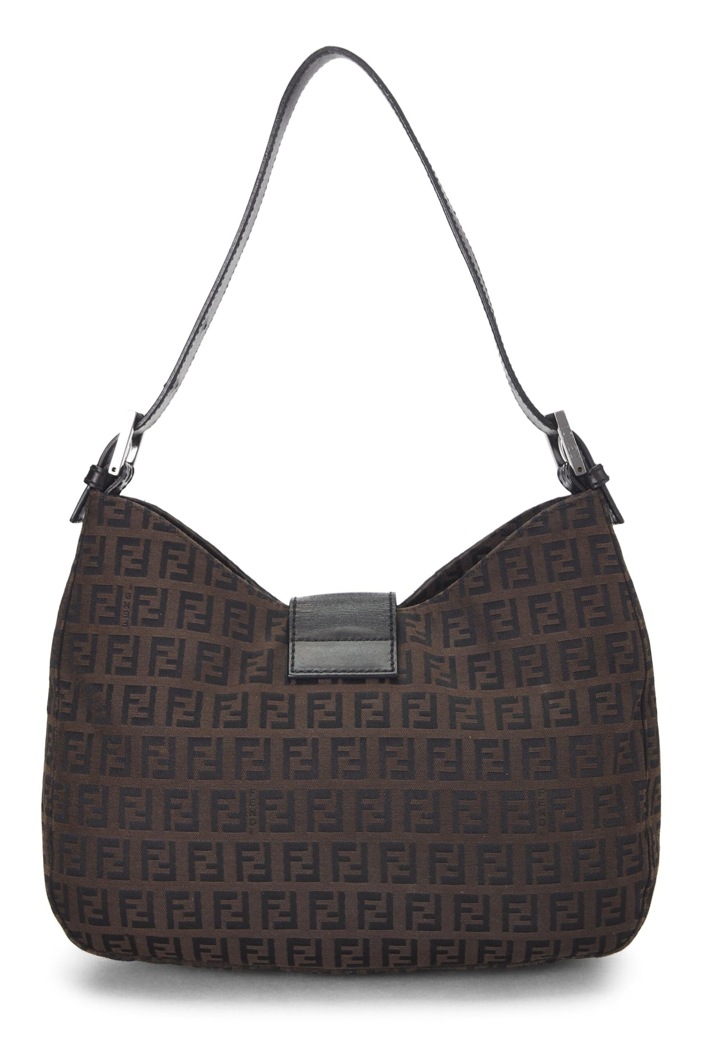 Fendi,  Brown Zucchino Canvas Shoulder Bag, Brown