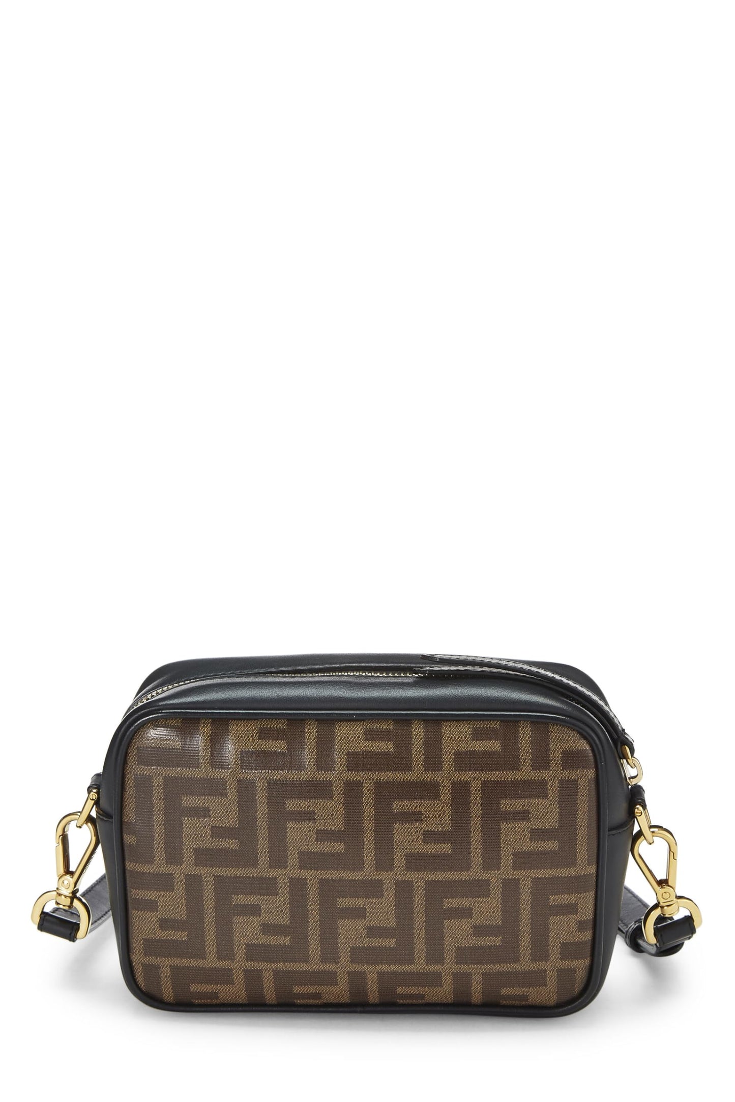 FENDI,  Black Zucca Coated Canvas Camera Bag Mini, Brown