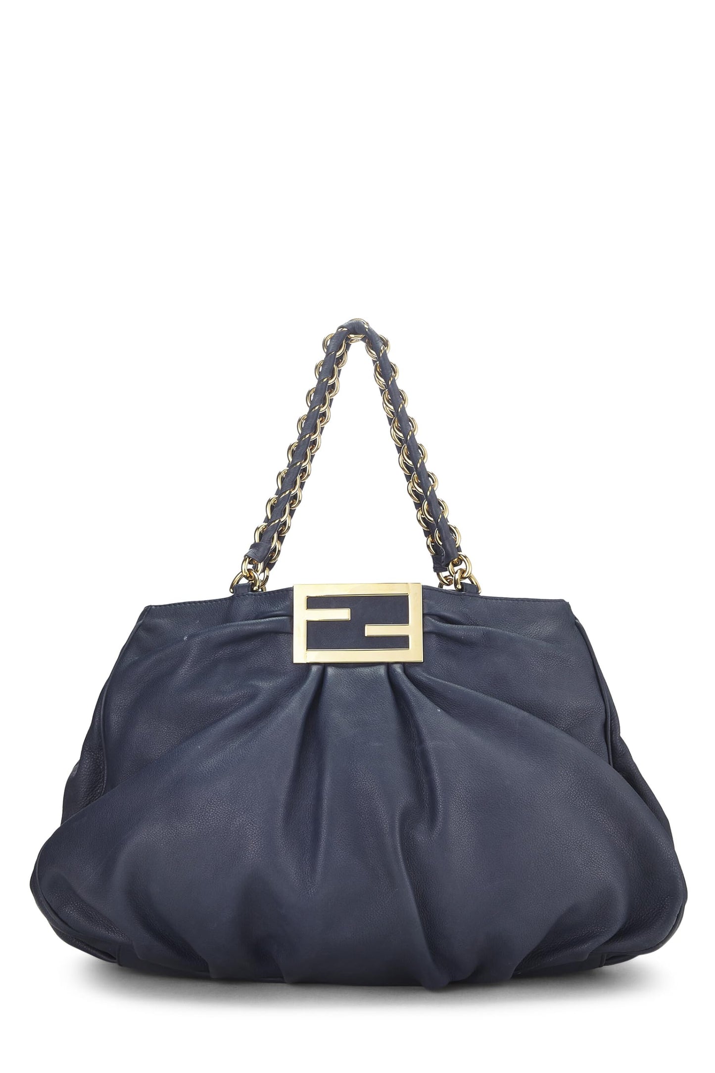 Fendi,  Blue Leather Mia Large, Blue