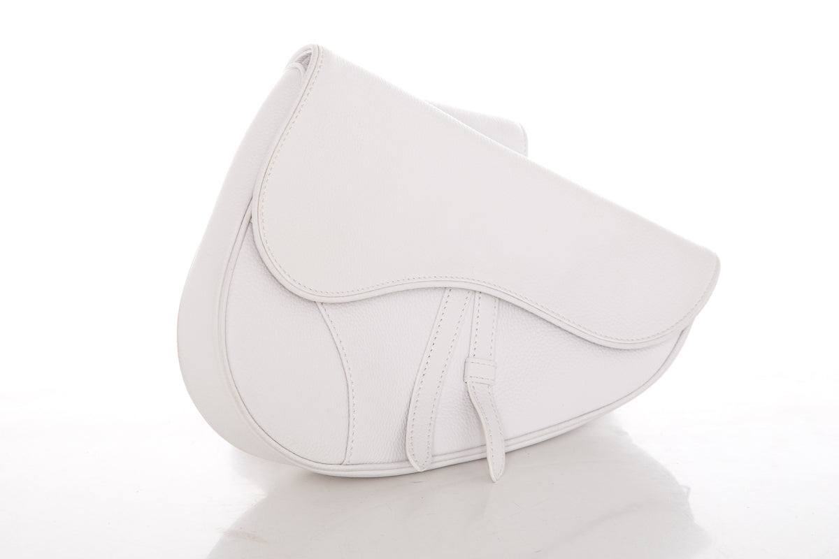 Christian Dior Ivory Saddle Leather Cross-Body Handbag