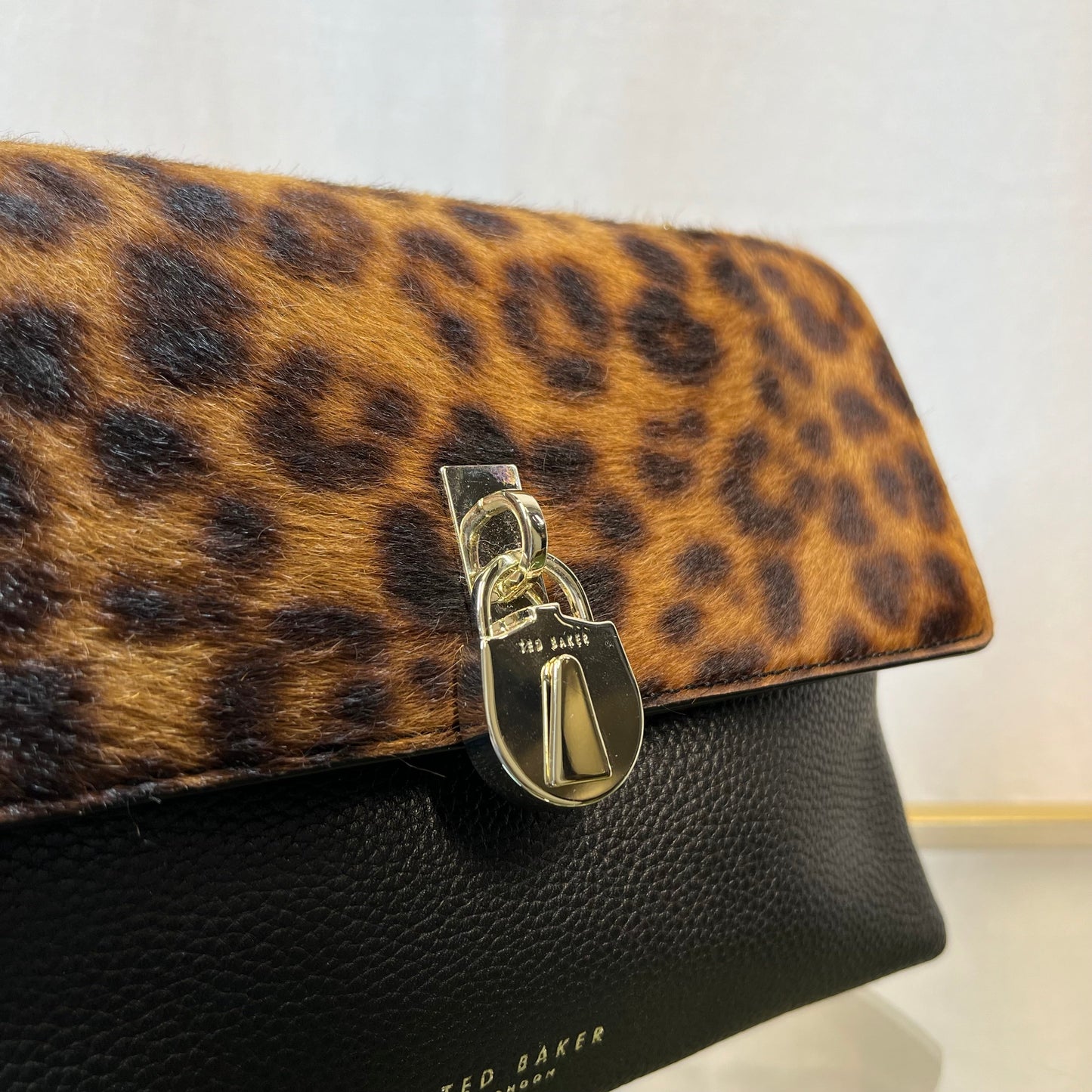 TED BAKER Cliara Leopard Calf Hair Crossbody