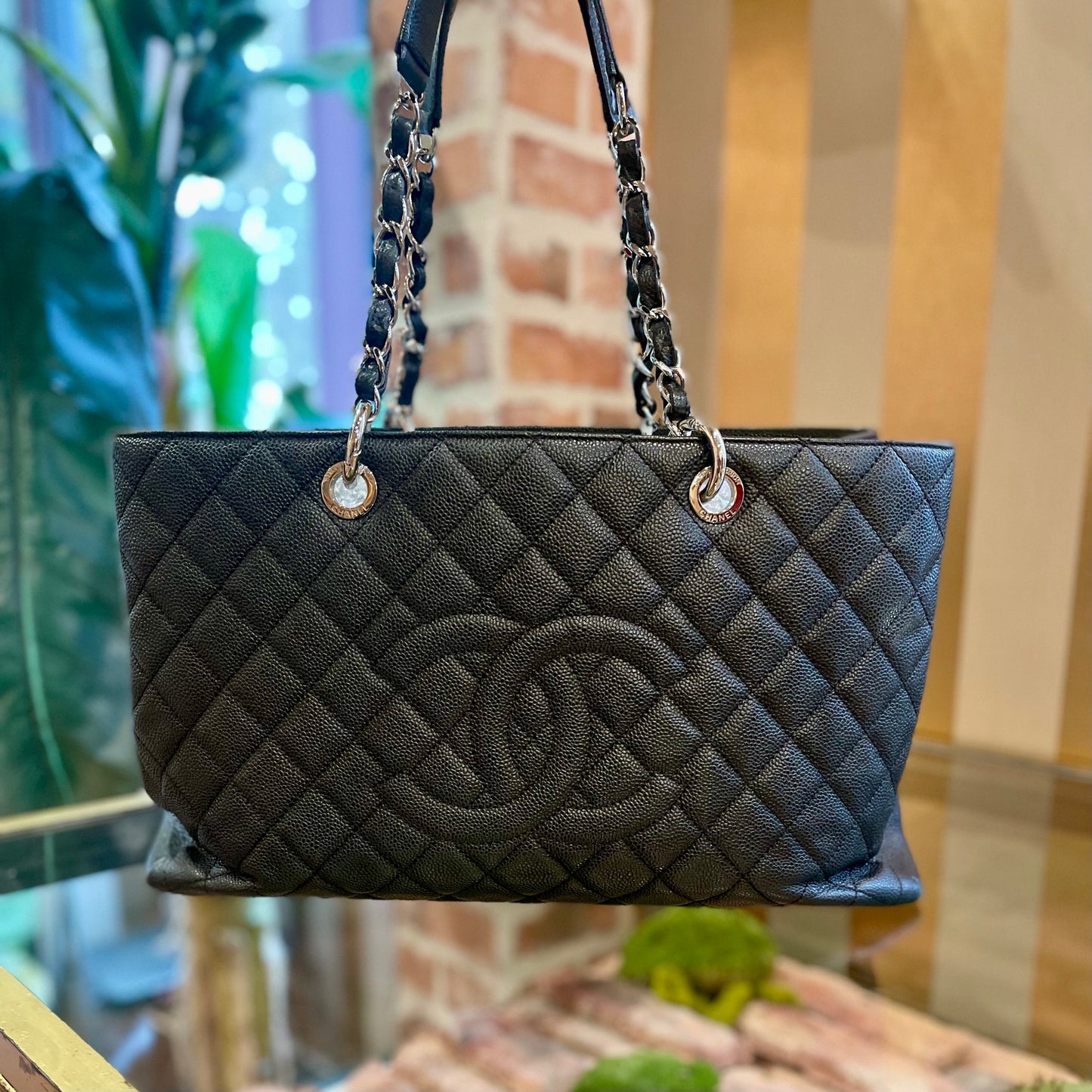 CHANEL Black Caviar Leather XL Grand Shopping Tote