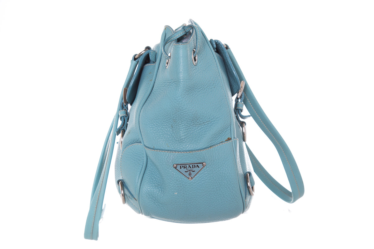 Prada Light Blue Leather Shoulder Bag