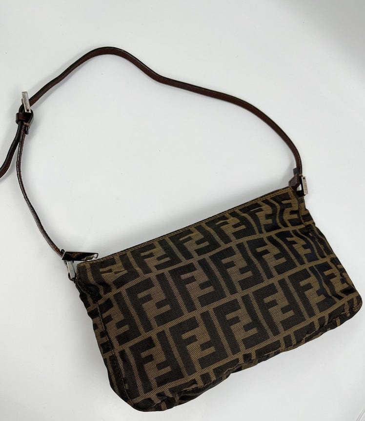 Vintage Fendi Shoulder Bag in Brown Zucca Canvas