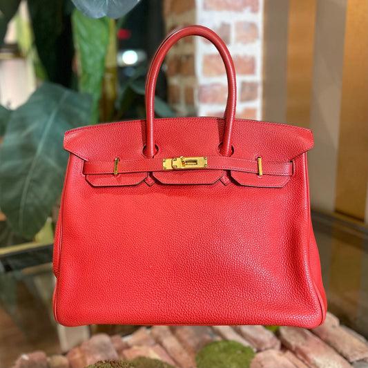 HERMES Birkin 35 Rouge Casaque Togo