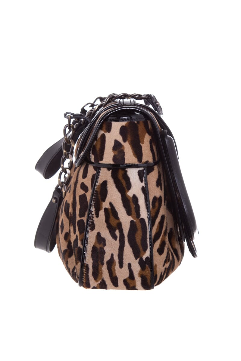 Fendi Leopard Print Calf Hair B Handbag