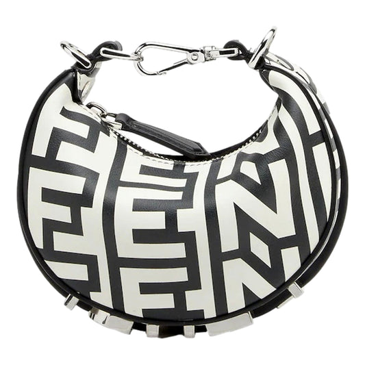 Fendi x Marc Jacobs Fendigraphy Black and White Hobo Nano Bag