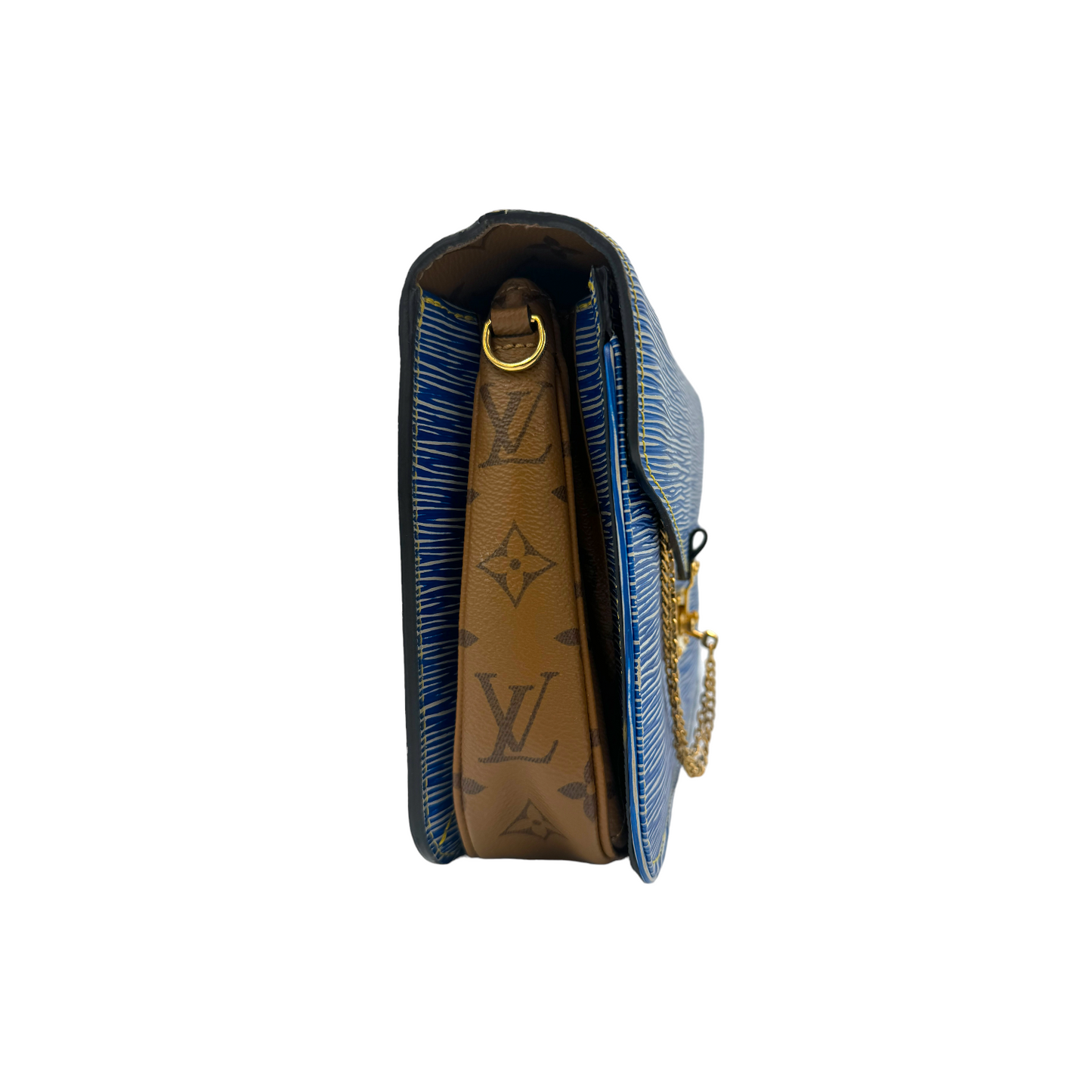 Louis Vuitton Pochette Métis Blue Epi / Reverse Monogram Canvas