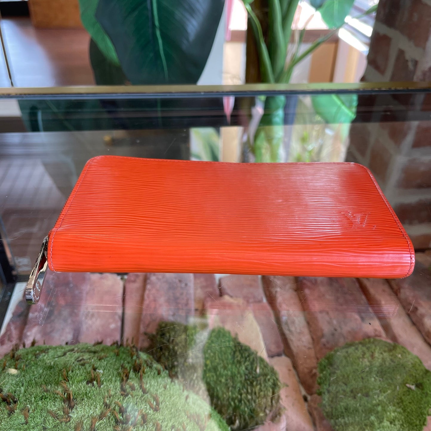 LOUIS VUITTON Orange Epi Leather Zippy Wallet