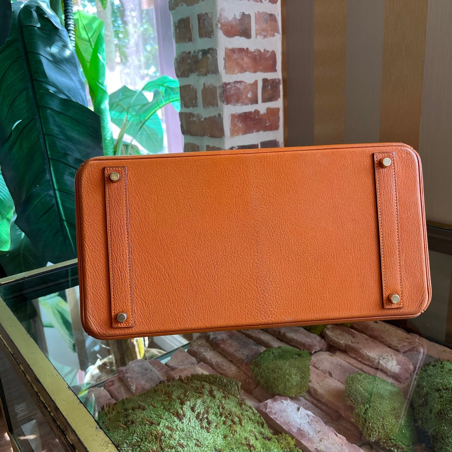 HERMES Orange Chevre de Coromandel Birkin 40