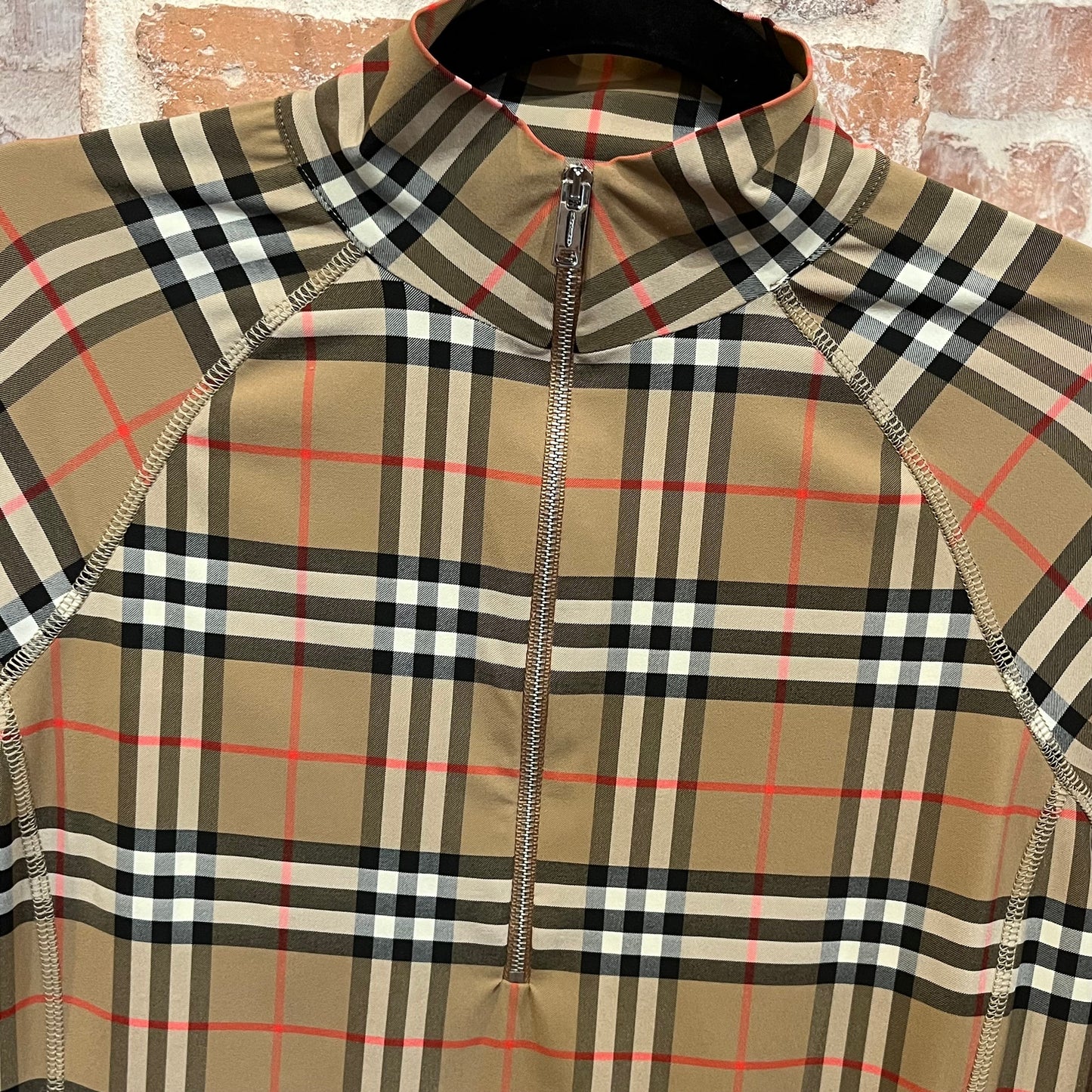 BURBERRY Plaid Print Turtleneck Sz L