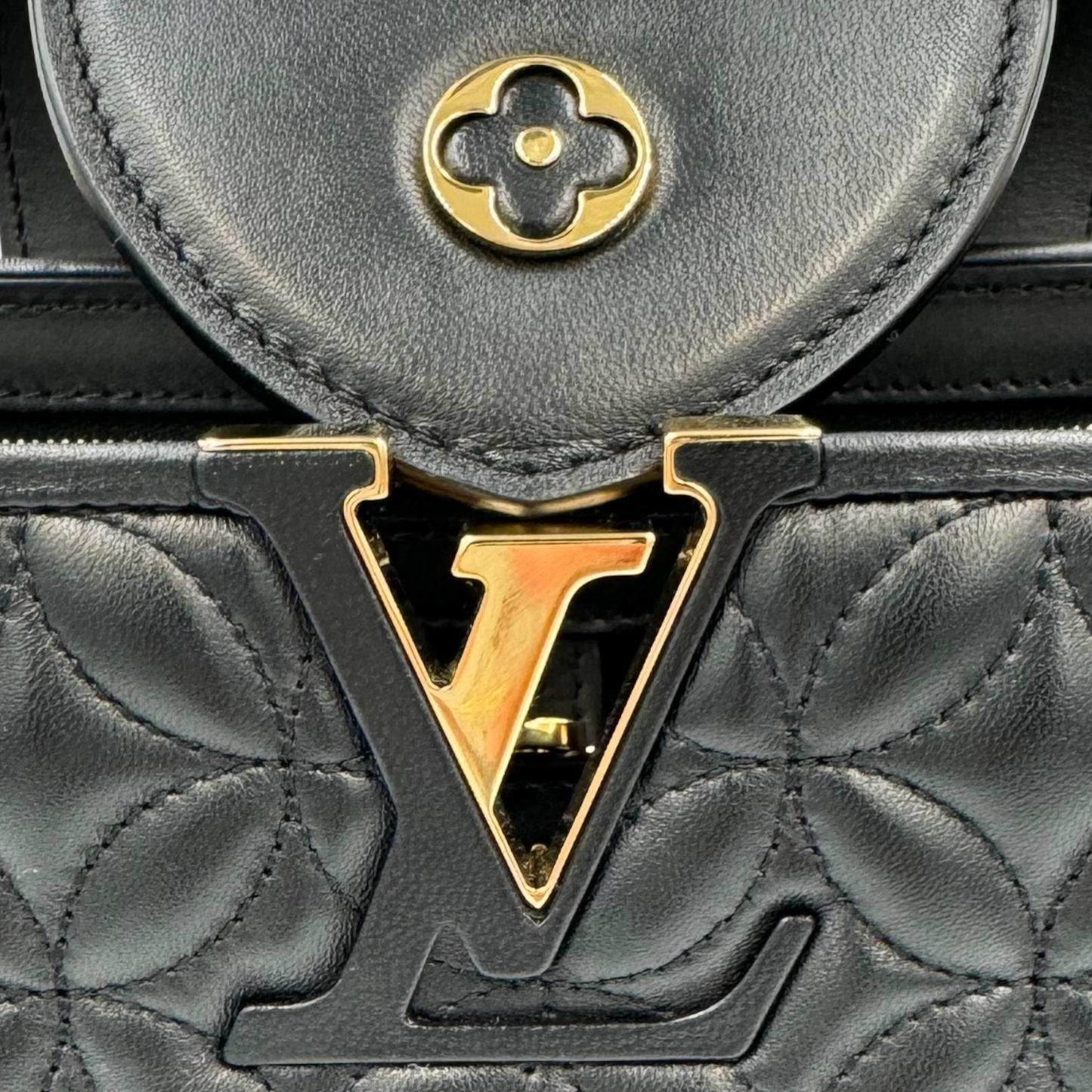 Louis Vuitton Capucines MM Black  Lambskin