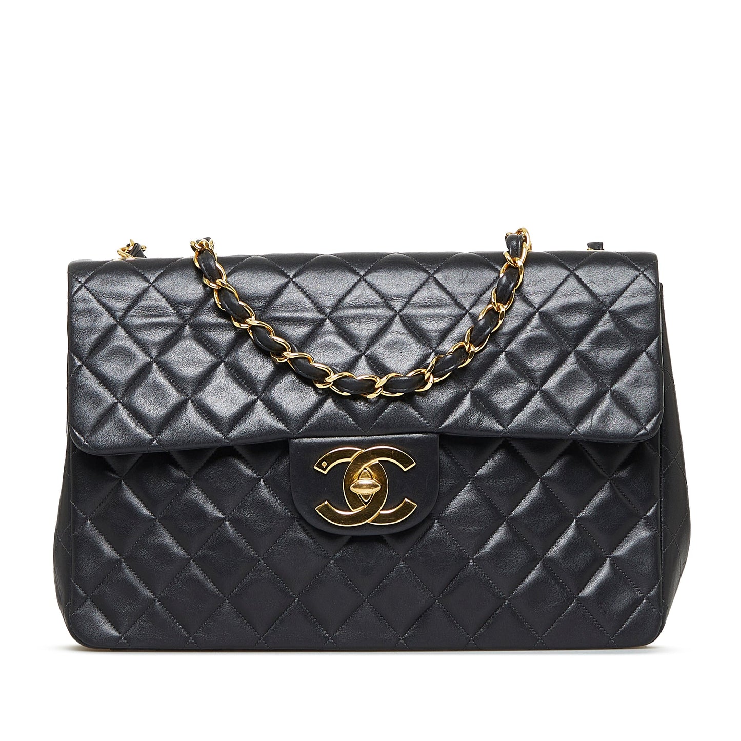 Chanel Classic Single Flap Maxi Black Lambskin Gold